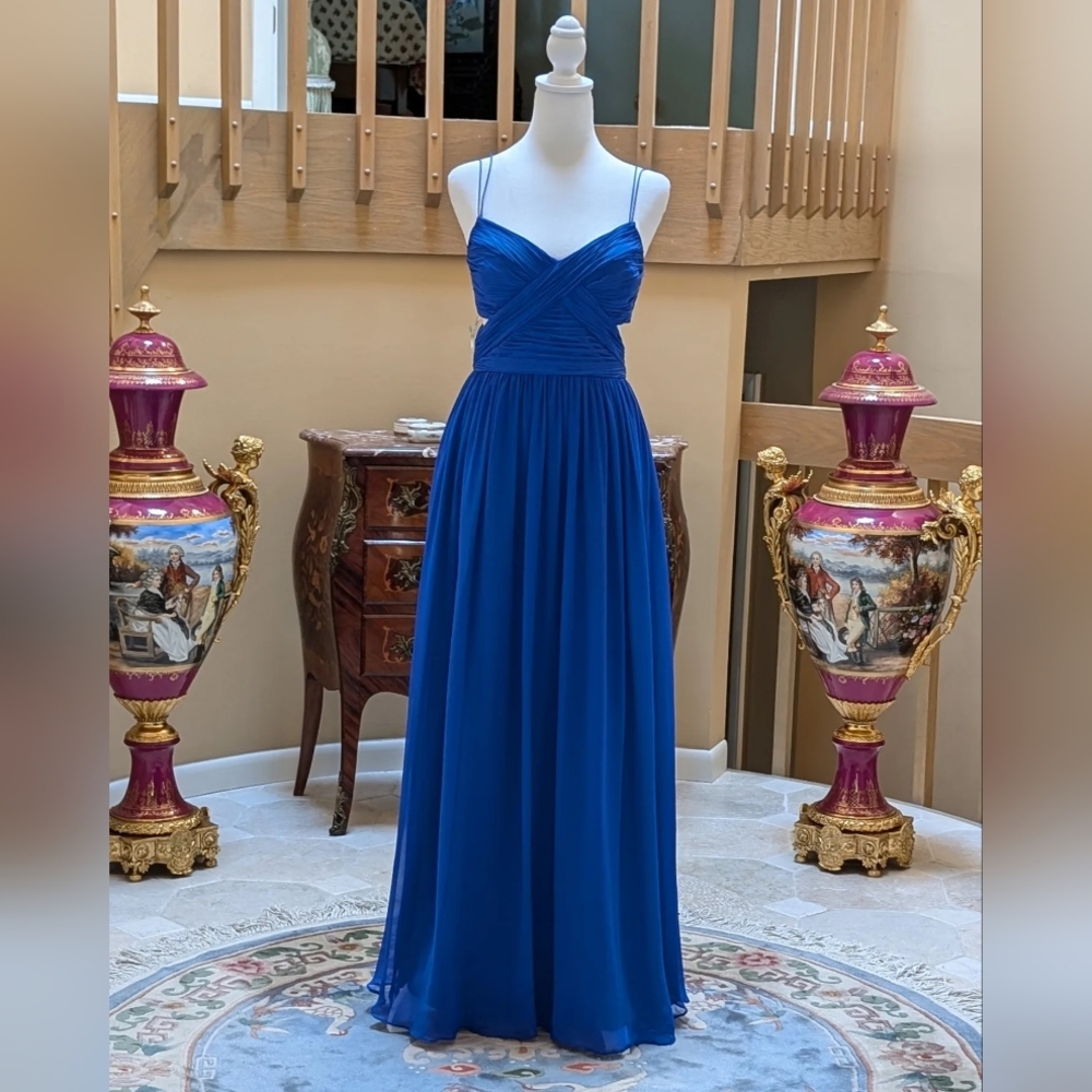 Chiffon blue evening gown